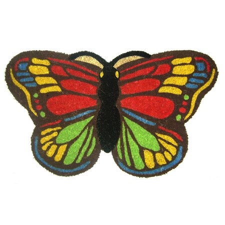 Dare2Decor Vinyl Back Colorful Butterfly Shaped Doormat DA2129150
